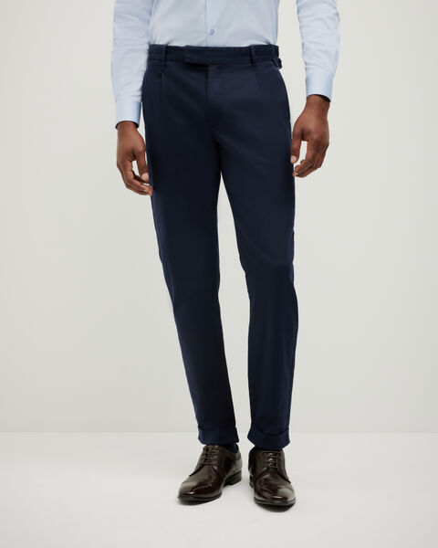 Pleated Chino, Navy, hi-res